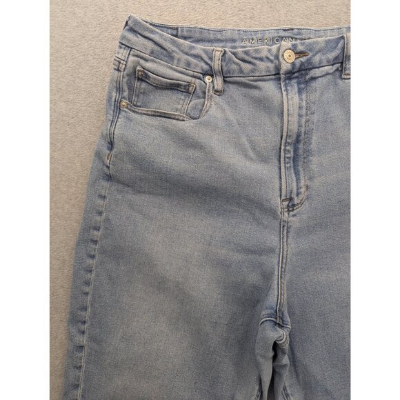American Eagle Outfitters Curvy Mom Jeans Womens 18 Light Wash High Rise Stretch - Picture 2 of 16